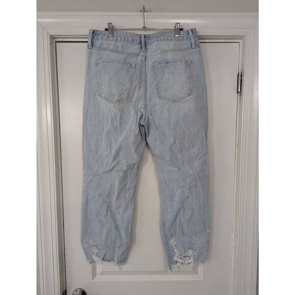 Flying Monkey straight leg Jeans women's size 31 light wash distressed step hem - Picture 5 of 8